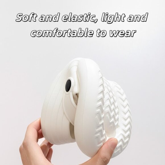 Woman's  stylish clogs with large eyelets: comfortable, height-increasing！！WHITE - Picture 2 of 4